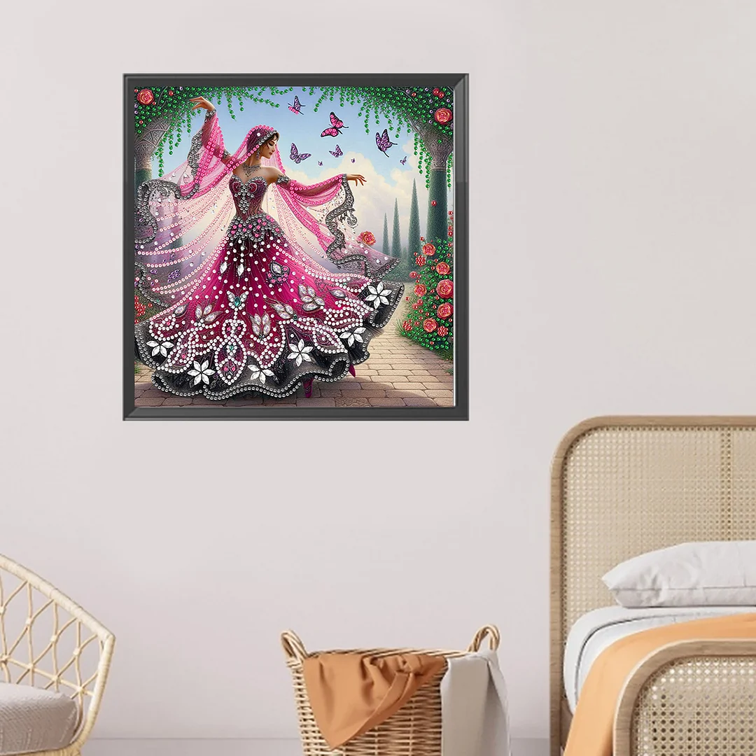 Dancing Beauty - Diamond Painting - Partial Special Shaped Drill(Canvas|30*30cm)