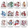 (US Local)12Pcs Xmas Theme  DIY Diamond Christmas Tree Pendant Wall Door Decoration