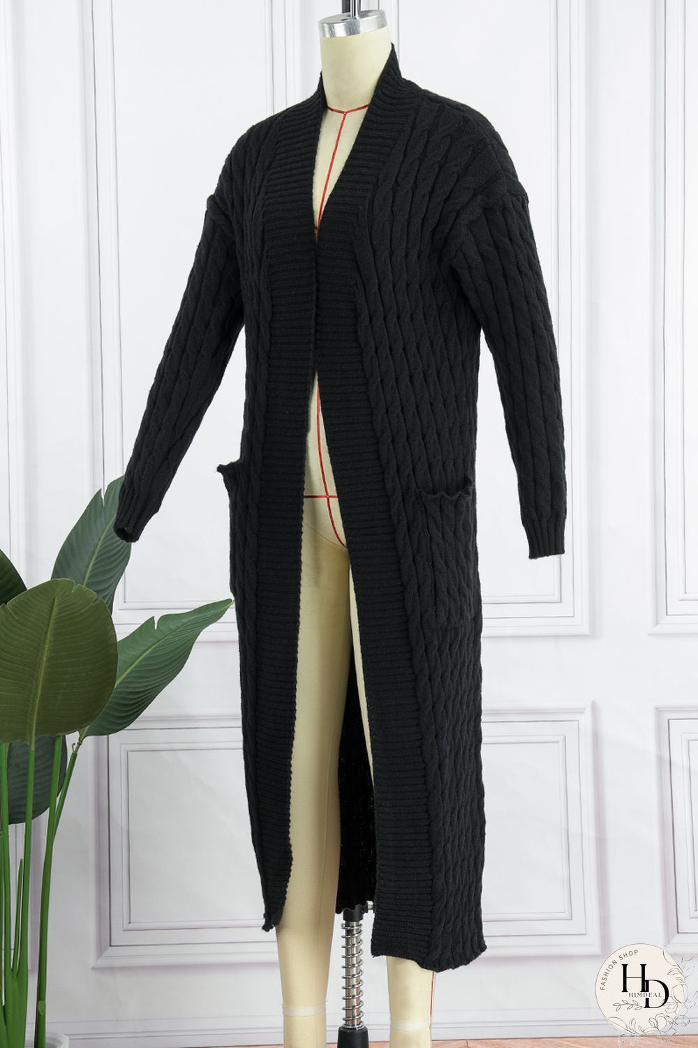 Pink Street Solid Patchwork Cardigan Collar Outerwear