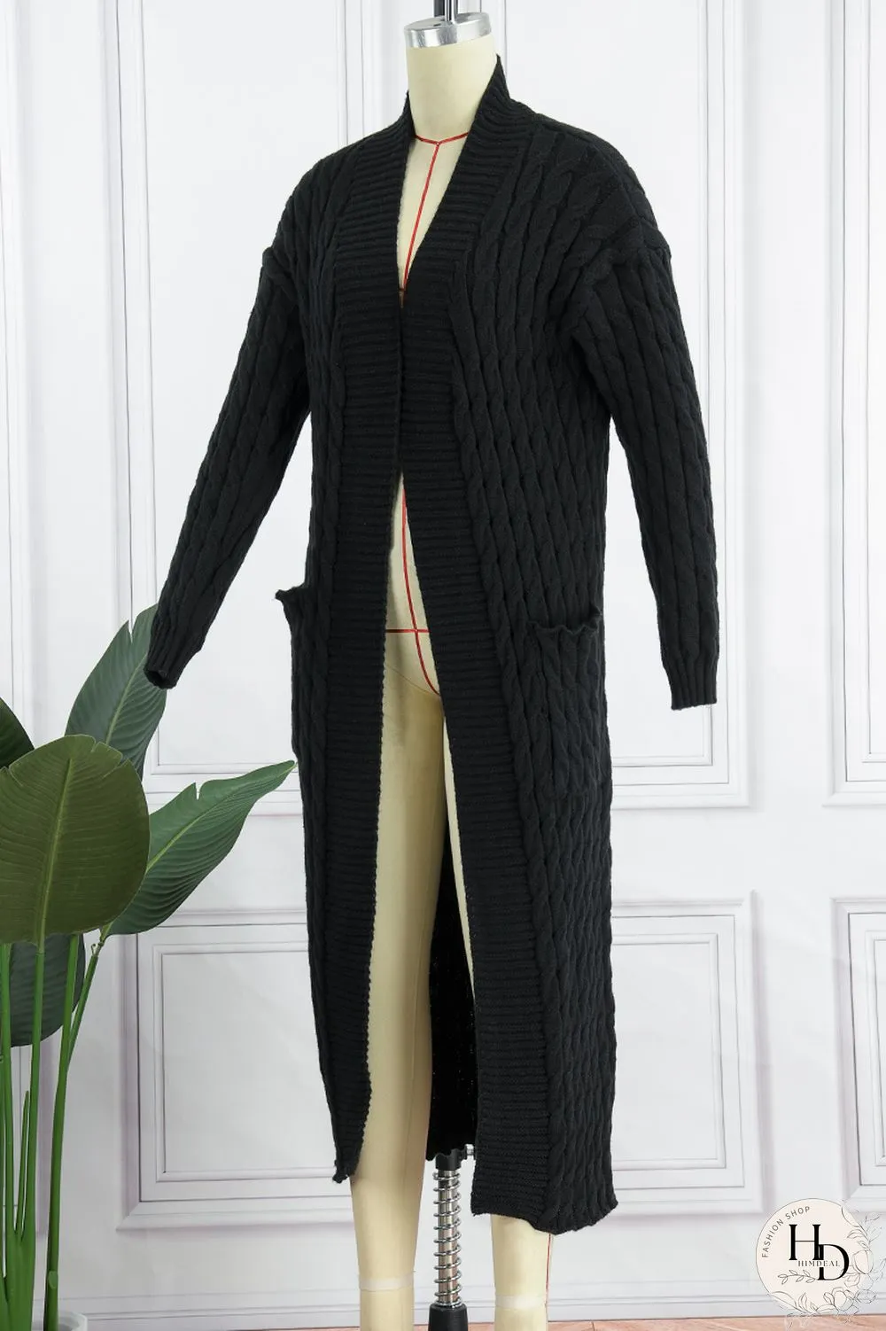 Pink Street Solid Patchwork Cardigan Collar Outerwear