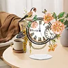 (US Local)Acrylic Special Shape Flower Bird Diamond Painting Clock Ornaments Kit for Home