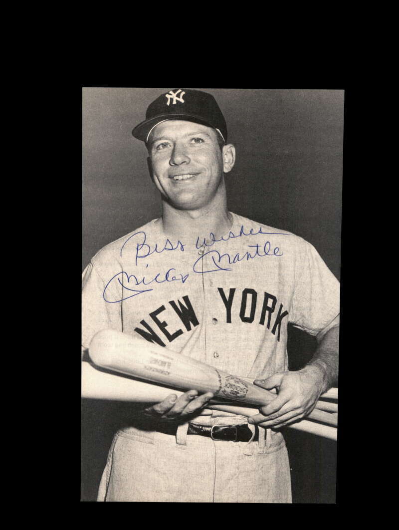 Mickey Mantle PSA DNA Coa Signed 6x9 Photo Poster painting Yankees Autograph