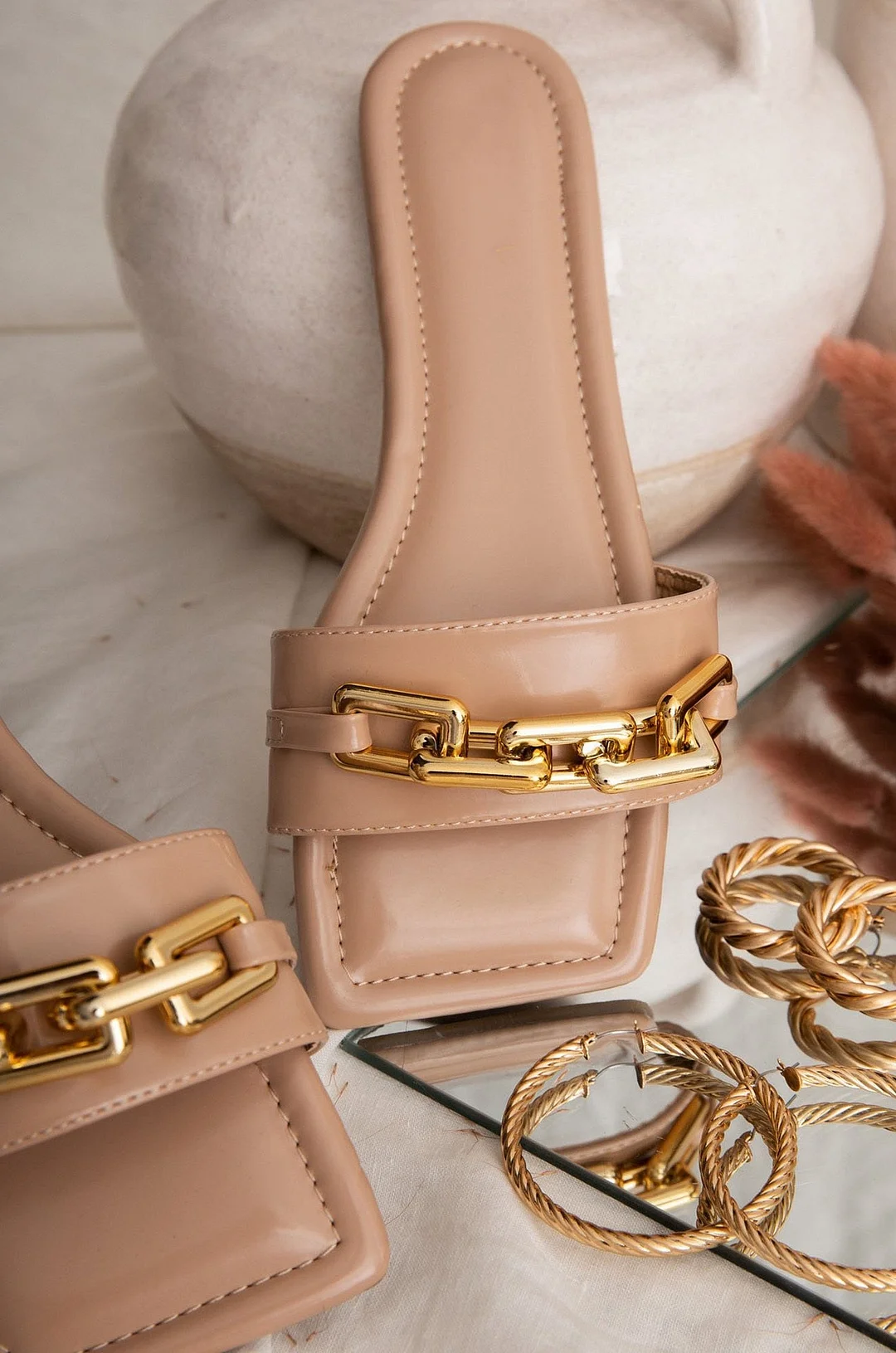 Summer Sandals Women Solid Sandalias Slippers Chain Ladies Slides Flat Sandals Beach Shoes Outdoor Footwear Sandals Women 2021