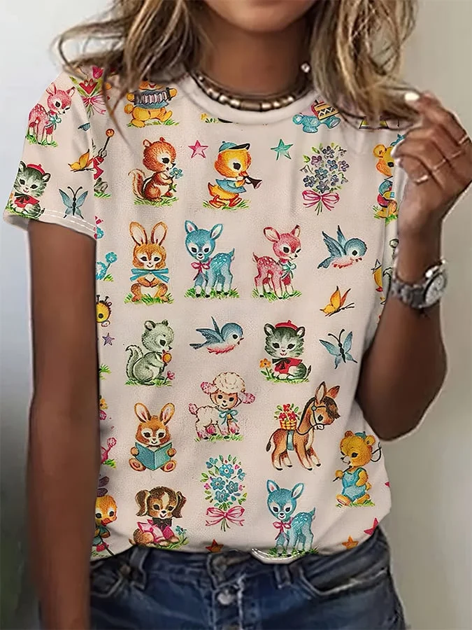 Women's Animal Art Print T-shirt