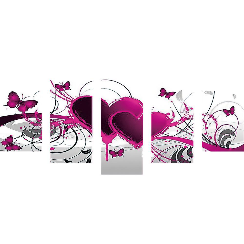 

90*45CM - Multi-picture Round Drill Diamond Painting - Heart, 501 Original