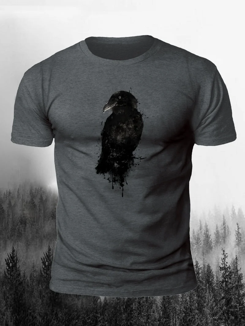 Men's Dark Night Crow Short-Sleeved Shirt in  mildstyles
