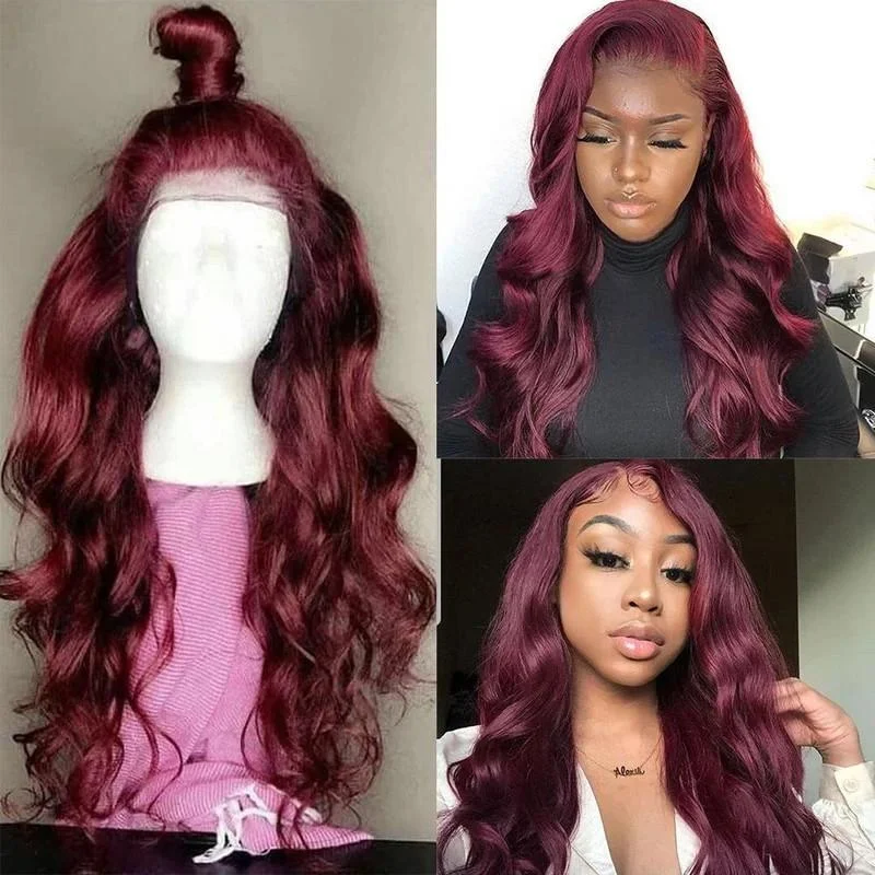 ELCNEPAL® | Reddish 360 Lace Frontal Wig Pre Plucked Baby Hair Brazilian Lace Front High-Density Hair Wigs ELCNEPAL