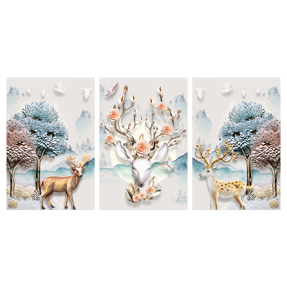 

Deer - 11CT Stamped Cross Stitch - 150*73CM, 501 Original