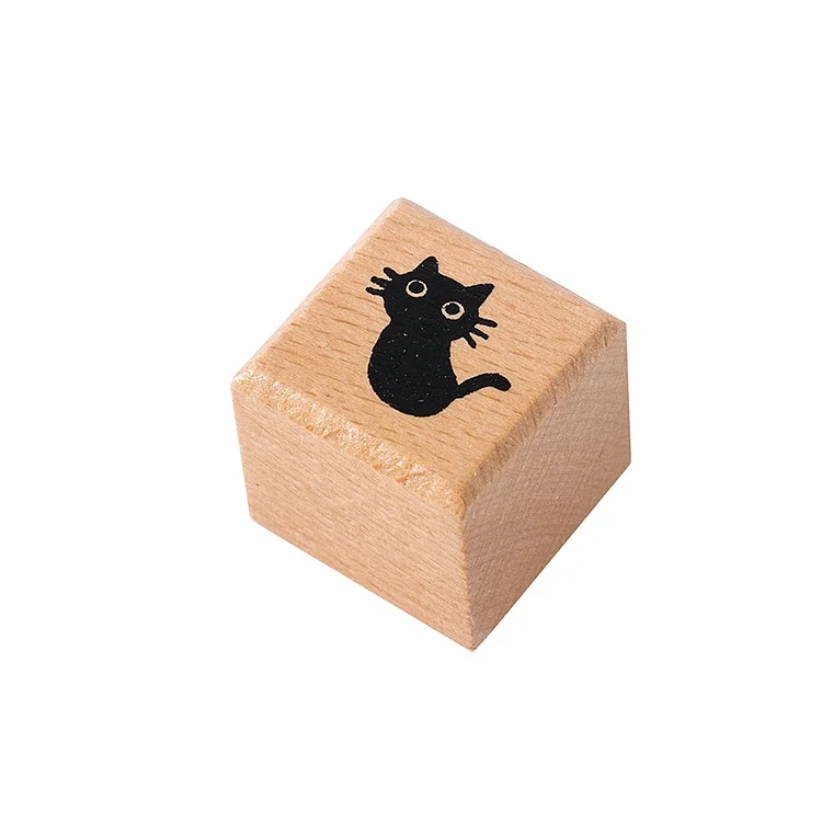 Journalsay Kawaii Cat Beech Rubber Stamp Creative DIY Journal Decoration Scrapbooking Material Printing Cute Seal