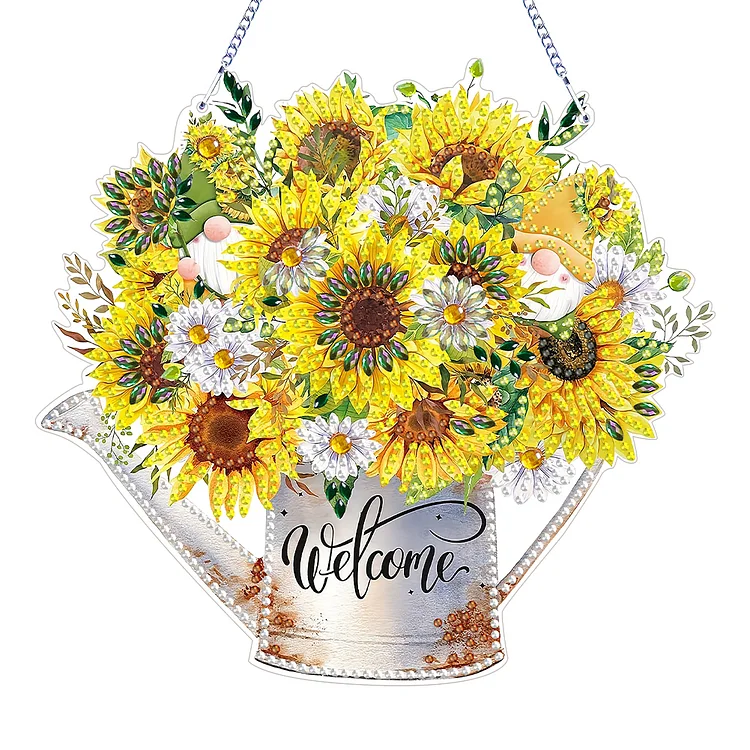 Double Sided Special Shaped 5D DIY Sunflower Bouquet Hanging Diamond Art Kits gbfke