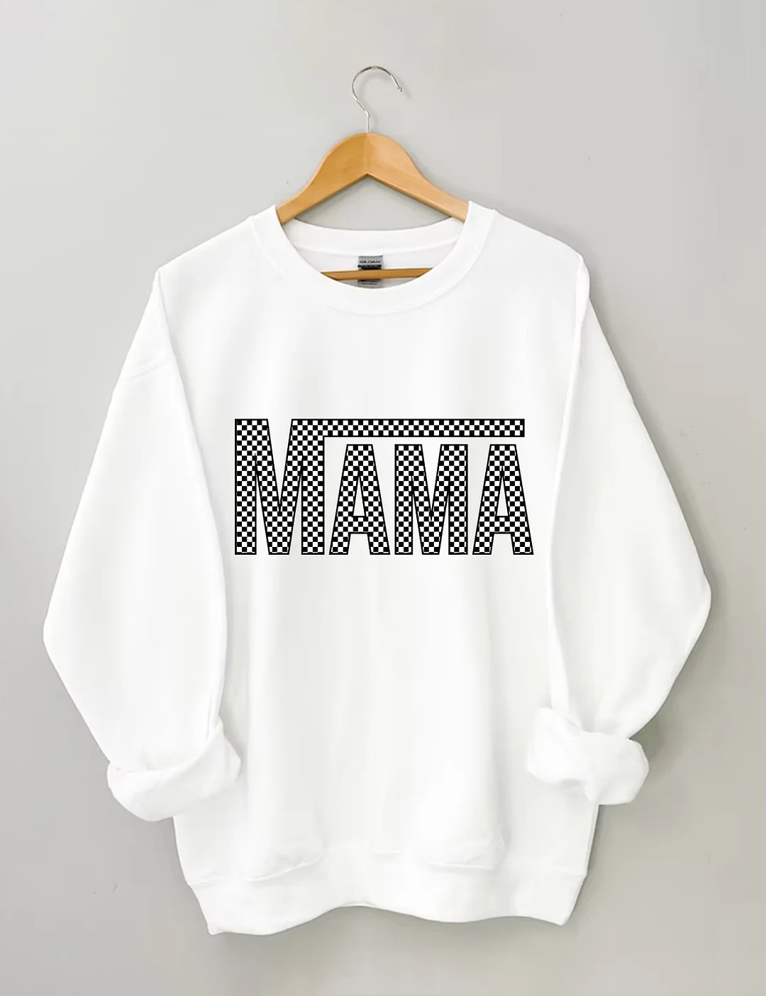 Checkered Retro Mama Sweatshirt 