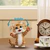 Xmas Acrylic Shaking Head 5D DIY Diamond Art Tabletop Decorations for Home (Cat)