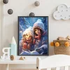 Diamond Painting-DIY Full Round Drill Girl In The Snow