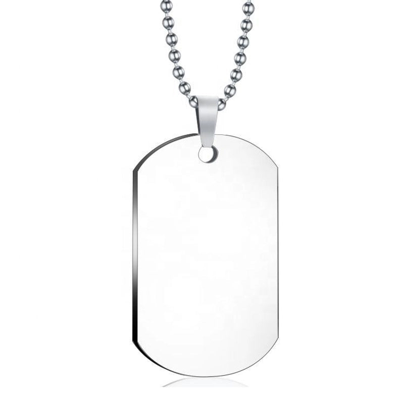 Minimalist Dog Tags Titanium Steel Men’s Pendant Necklace Men Pendant Necklaces