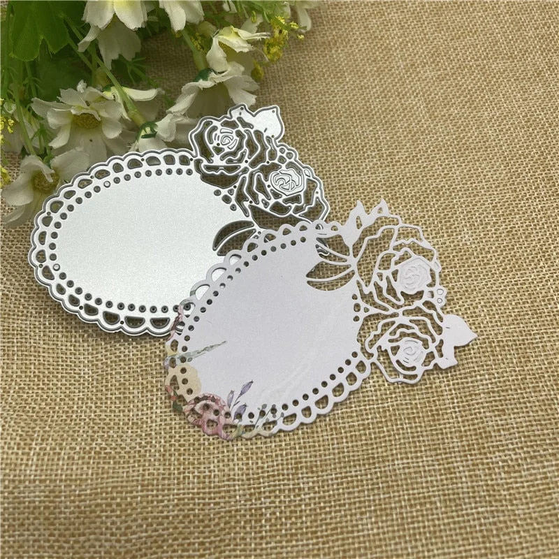 Roses picture lace card Metal Cutting Dies Stencils For DIY Scrapbooking Decorative Embossing Handcraft Die Cutting Template