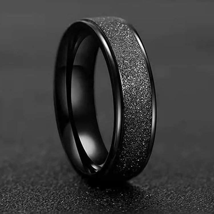 Coutureaura Unisex 6mm and 8mm Frosted Ring