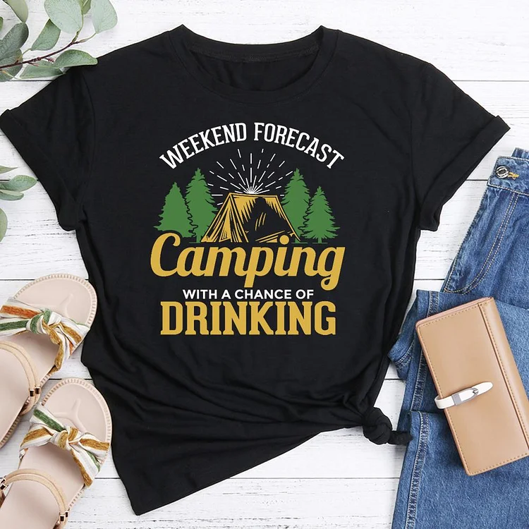 Weekend forecast camping with a chance of drinking  T-Shirt Tee-05595