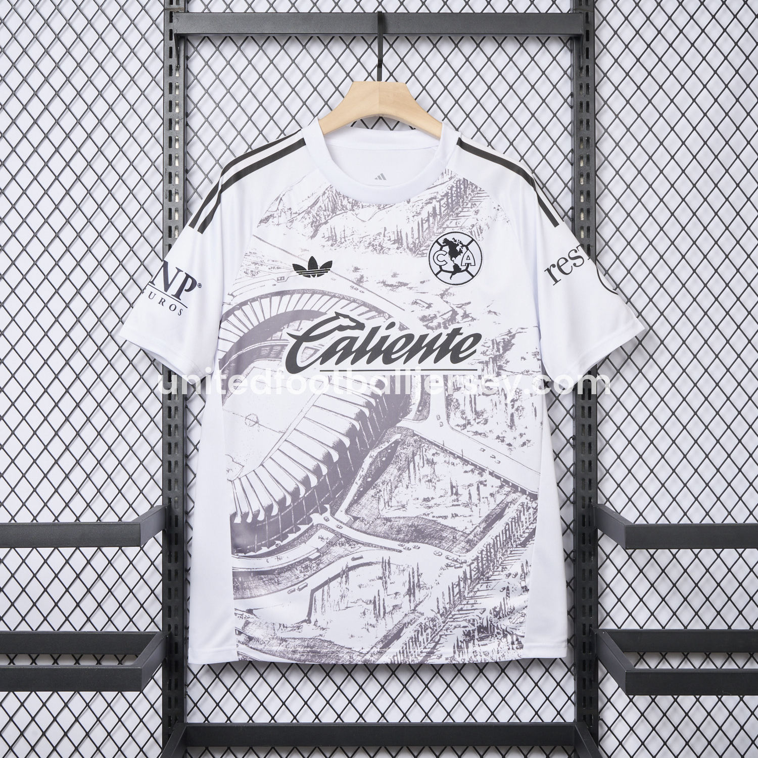 Club América 25-26 White Sketch of stadium Special Edition Jersey - Fans Version