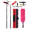 [US Local Warehouse] 11pcs Extended Window Cleaning Kit Easy To Use Telescopic Water Supply Brush Kit