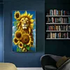Diamond Painting-DIY Full Round Drill Sunflower Lion(40*70CM)