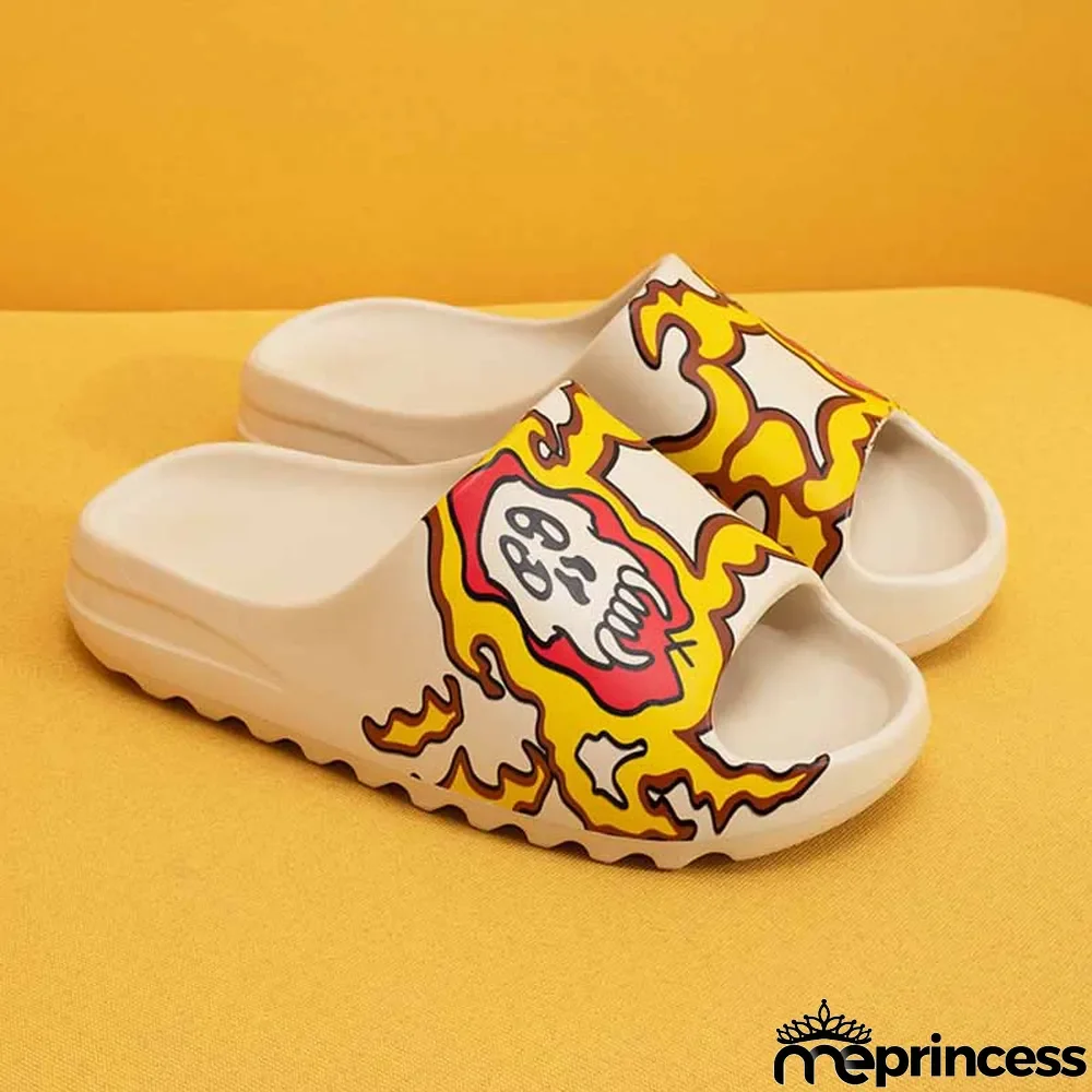 Yellow White Casual Simplicity Printing Opend Comfortable Shoes