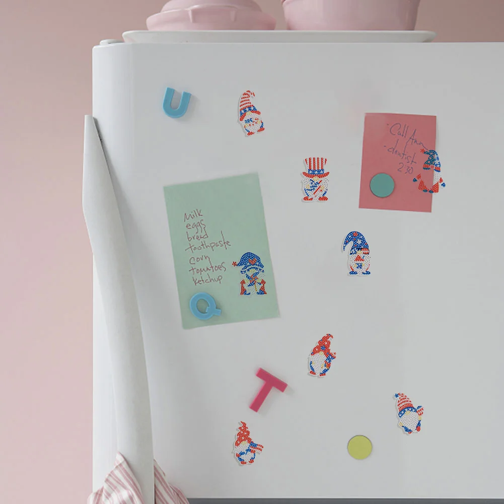 8Pcs DIY Independence Day Special Shape Diamond Painting Fridge Magnet for Home Decor