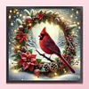 Christmas Wreath With Cardinals-11CT Stamped Cross Stitch 45*45cm/17.72*17.72in tapestrymarket
