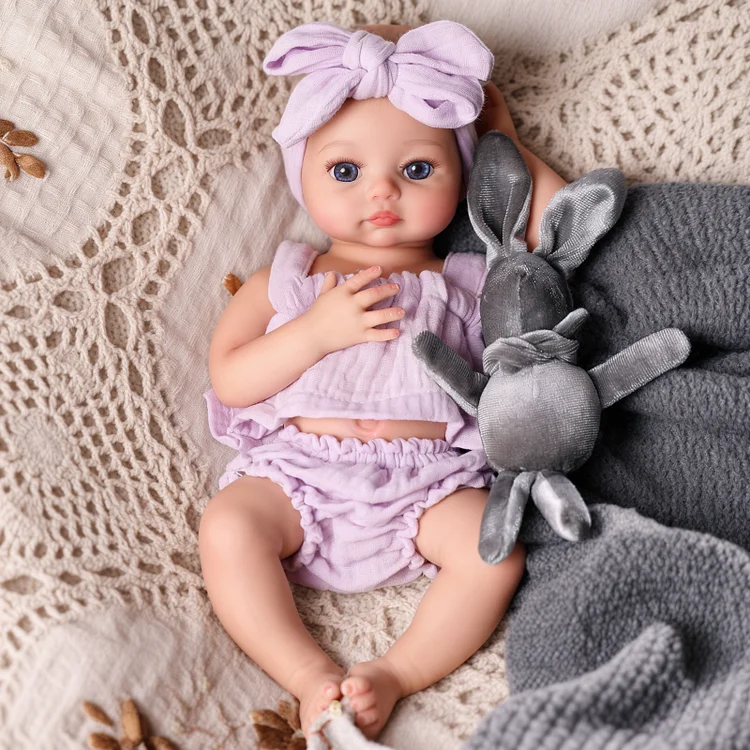 Babeside Lilah 12" Realistic Silicone Quiet Baby Newborn Girl Best Gift for Kids