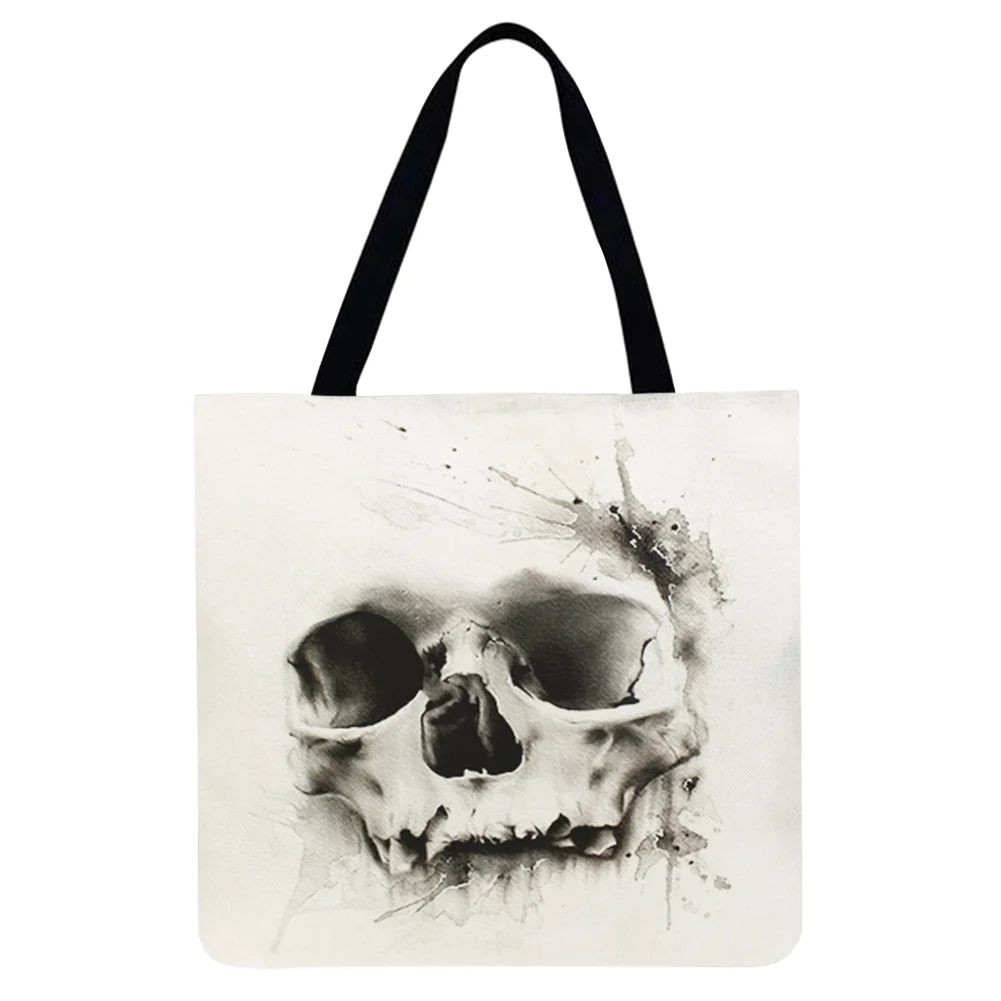 Linen Tote Bag-Punk Skeleton