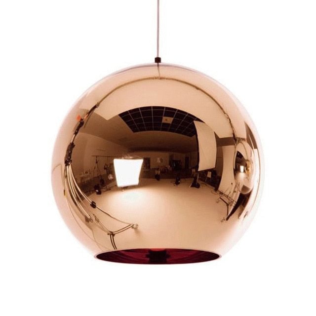 Coquimbo Globe Pendant Lights Copper Glass Mirror Ball Hanging Lamp Kitchen Modern Lighting Fixtures Hanging Light