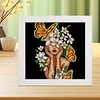Butterfly Lady Special Shape Partial Drill Dimond Art Paintings with Plastic Frame 17x17cm