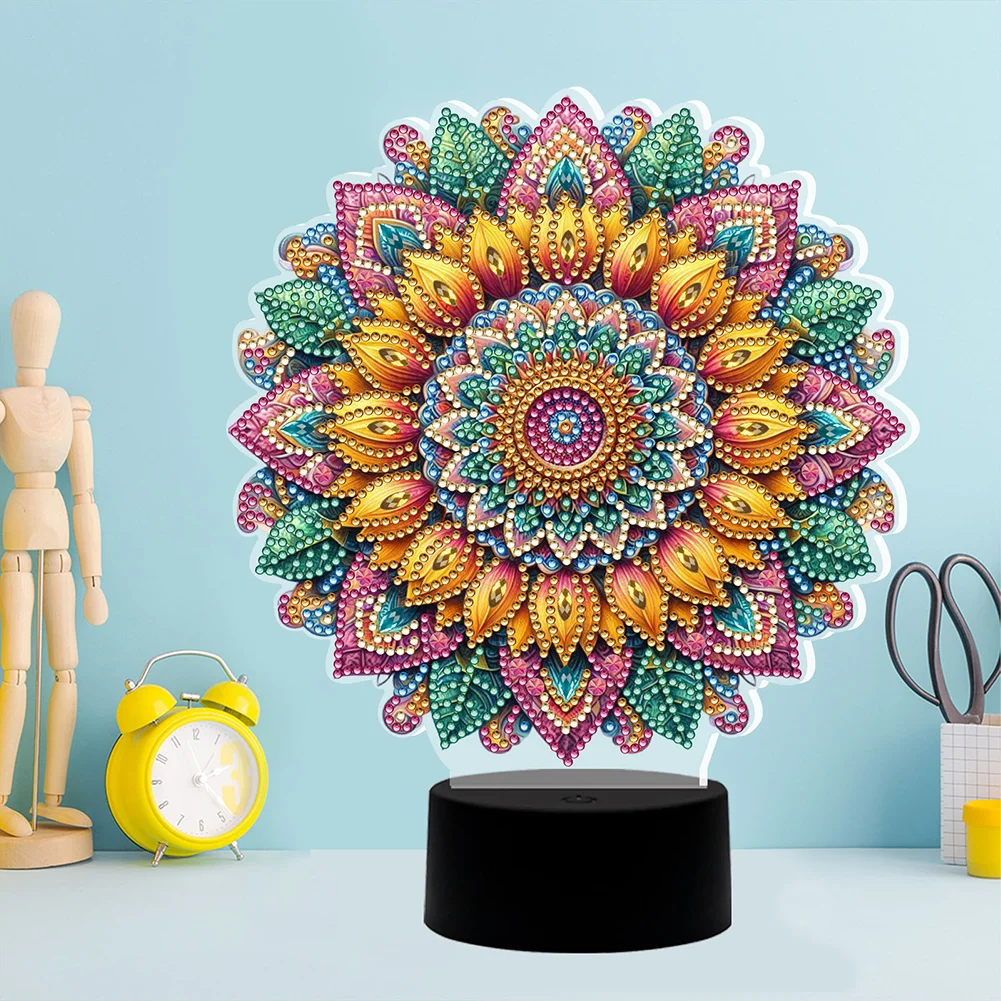 5D DIY Acrylic Mandala Decorative Diamond Lamp for Art Crafts