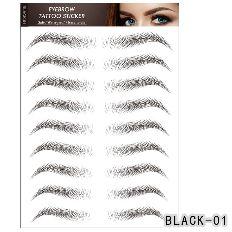 6D Eyebrows Sticker Water Transfer Hair-like Eye Brow Tattoo Stickers Long Lasting False Eyebrow Enhancers Eye Brow Cosmetics Br