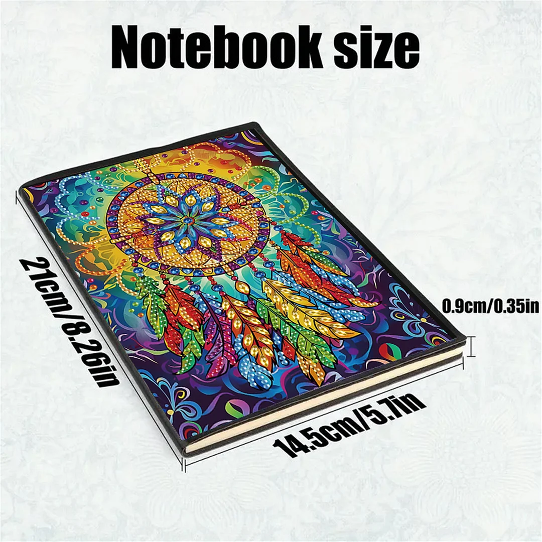 2pcs Patterns Partial DIY 50 Pages A5 Diamond Painting Notebook for Study Home