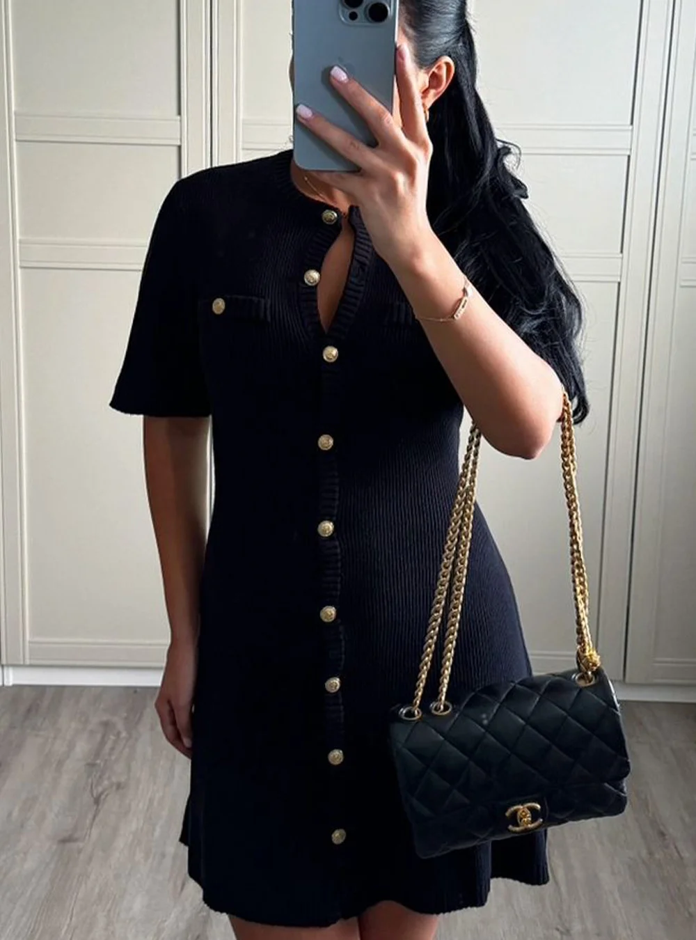 Uveng Uveng A Dress Elegant Little Fragrant Knitted Dress Sexy Metal Buckle 2024 Spring And Summer Dress