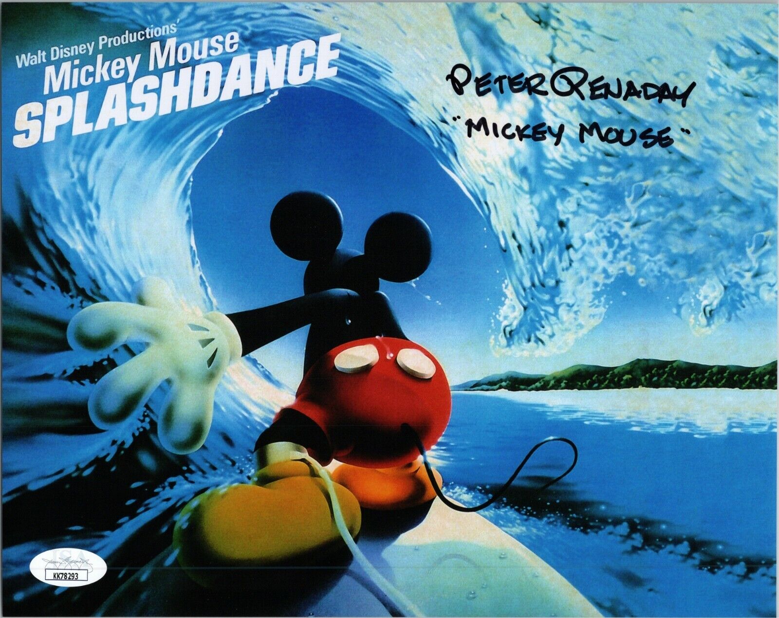 PETER RENADAY Auth. Hand-Signed MICKEY MOUSE ~SPLASHDANCE