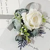 10PCS Blue Wedding Catering Bridal Groom Guests Corsage Boutonniere Wrist Artificial Flower Bouquets