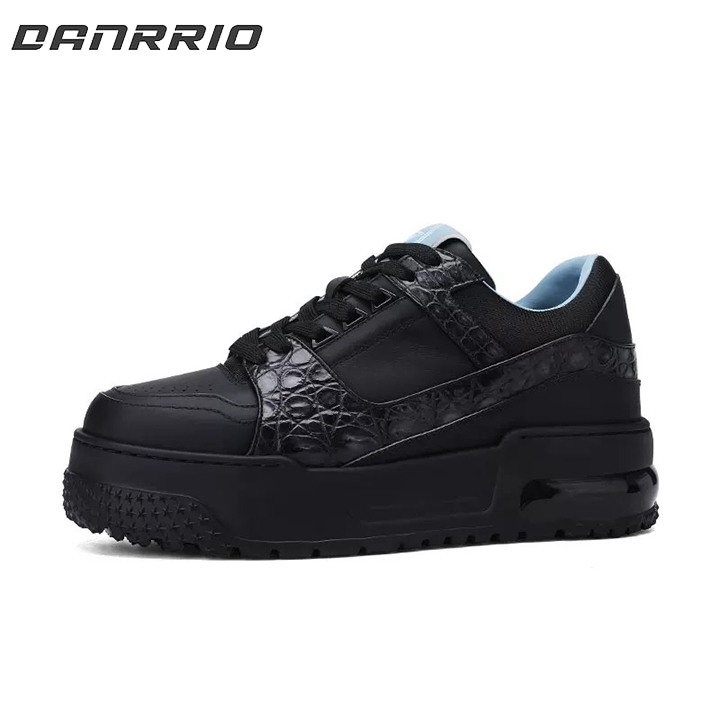 DANRRIO Crocodile Print Luxury Fashion Thick Soled Cowhide Skate Shoes DANRRIO.COM DANRRIO
