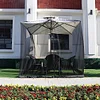 Outdoor Patio Parasol Shade Mosquito Screen Polyester Mesh With Zipper Door And Adjustable Rope