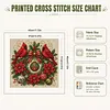 Christmas Cardinal Wreath Full 11CT 3 Strand Stamped Cross Stitch Kit 45x45cm tapestrymarket