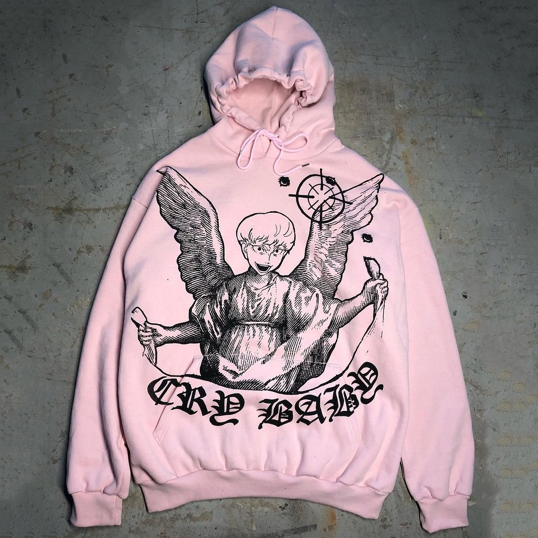 Casual Comics Print Long Sleeve Hoodie