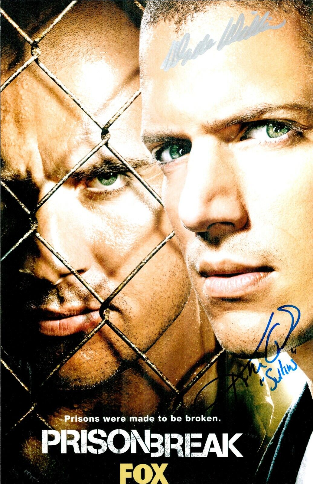 Wade Williams & Kim Coates Signed 11x17 Prison Break Authentic Autographed Photo Poster painting