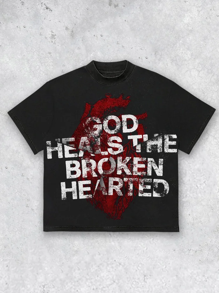 God Will Treat Heartbroken People Round Neck T-shirt