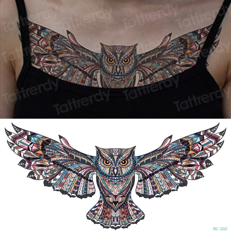 under breast tattoo underboob tatouage temporaire femme sexy tattoo sticker women wing flower large fake tatoo sternum girls