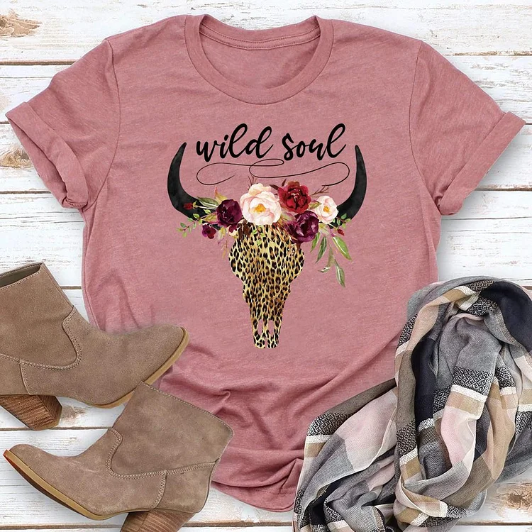 ANB - Wild Soul, Bull Skull  Retro Tee Tee-05863