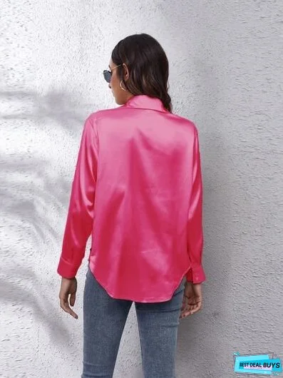 Button Up Collared Neck Long Sleeve Shirt