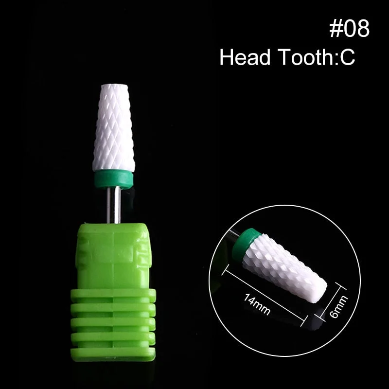 Nail Drill Bits Ceramic Milling Cutter Manicure Electric Nail Files Grinding Bits Mills Cutter Burr Pedicure Nail Art Tools-Nail Inspo
