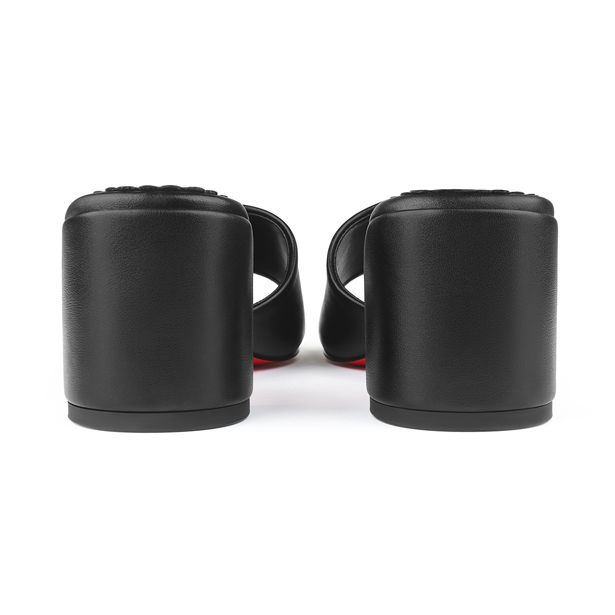 55mm Women's Chunky Mid-Heel Mules Red Bottom Sandals-MERUMOTE