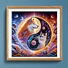 Tai Chi Bagua Katze und Hund - speziell geformtes Diamantgemälde - 30*30cm