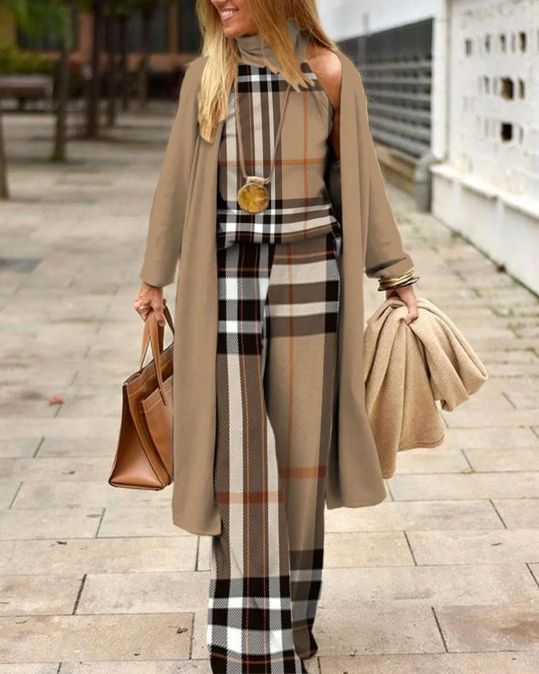 Herringbone Sweater Three-Piece Suit 0798